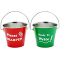Sharp And Dull Pencil Buckets For Classroom, Set Of 2 Metal Tin Pails, Back To School Teachers Classroom Management Organization