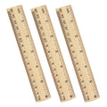 Zztx 3 Pack Wooden Ruler 6 Inch Rulers Bulk Wood Measuring Ruler For Students Office School Supplies 2 Scale (15 Cm)