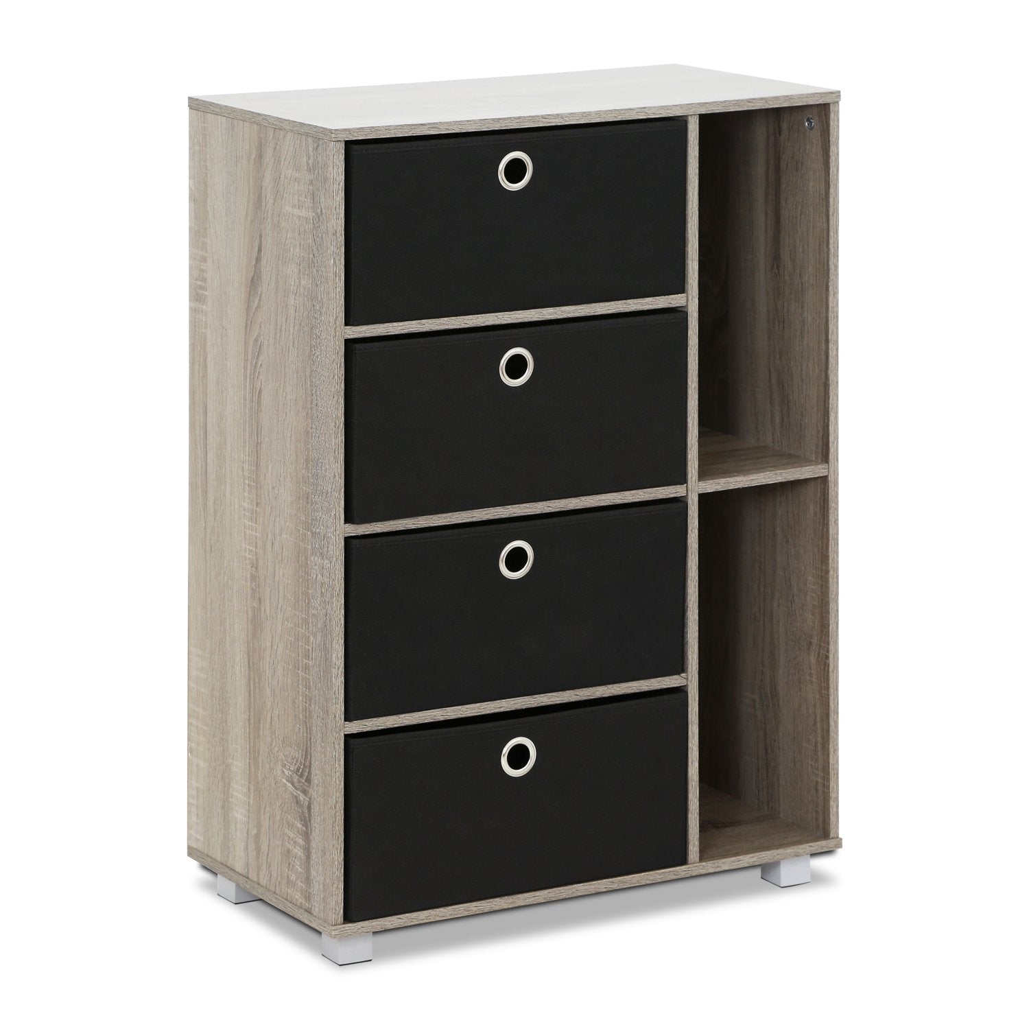 Furinno Andrey Multipurpose Storage Cabinet, French Oak Grey/Black