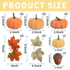 Ghrdopy Fake Pumpkins, 21 Pcs Plastic Pumpkins, Artificial Pumpkins For Decorating Thanksgiving Halloween Seasonal Holiday Decor