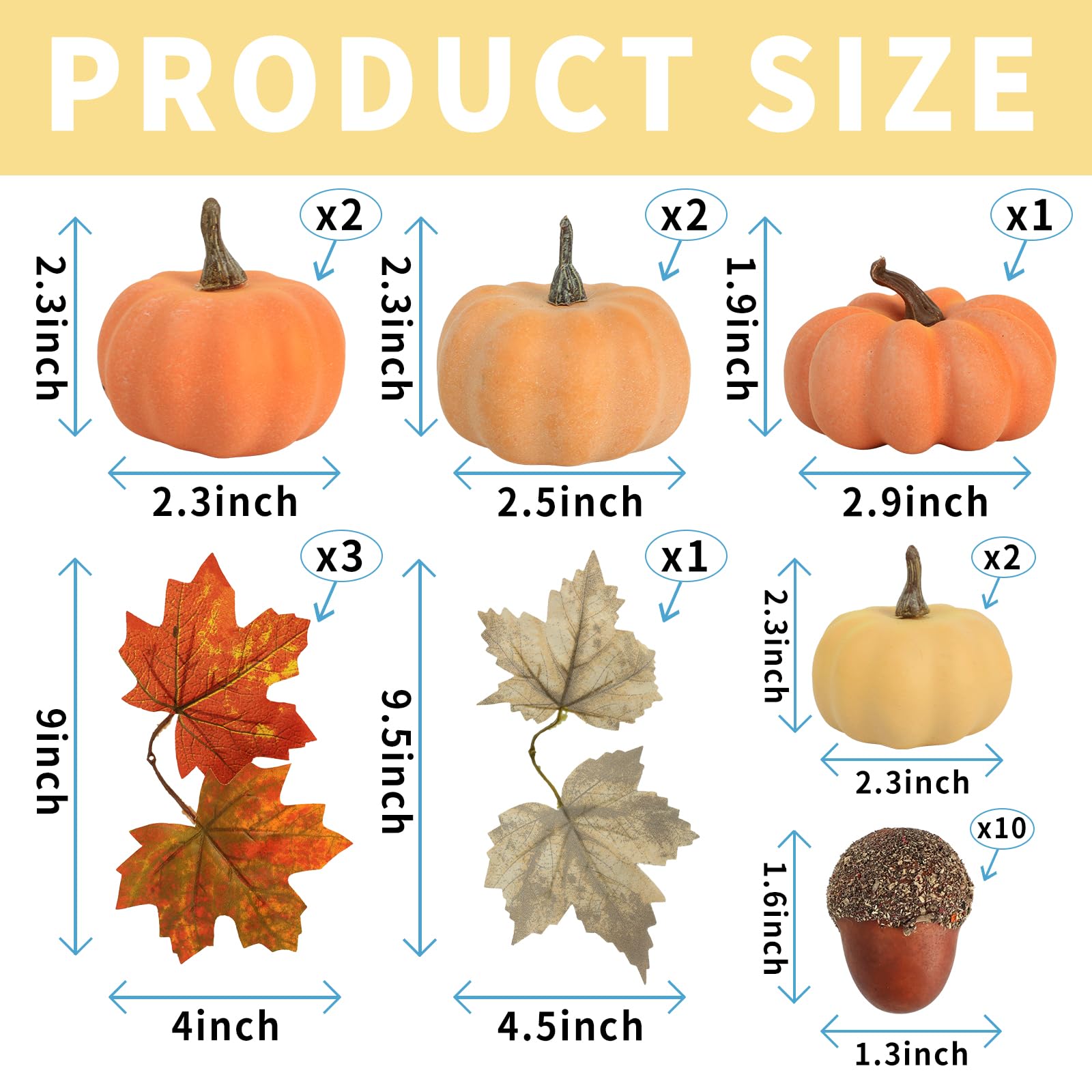 Ghrdopy Fake Pumpkins, 21 Pcs Plastic Pumpkins, Artificial Pumpkins For Decorating Thanksgiving Halloween Seasonal Holiday Decor