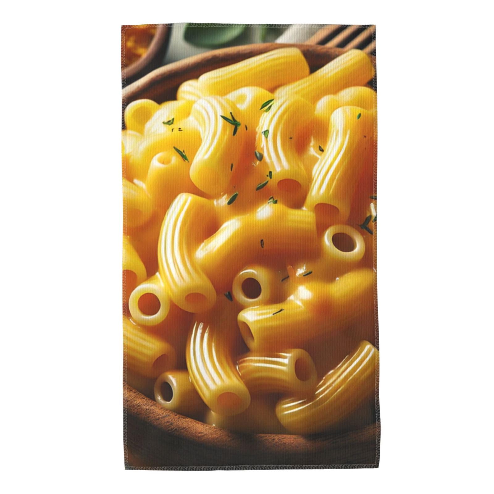 Augenstern Macaroni-Cheese-Sauce Microfiber Beach Towel 27.5 X 16 Inches, Soft Absorbent Bath Towel for Bathroom, Pool, Beach, T