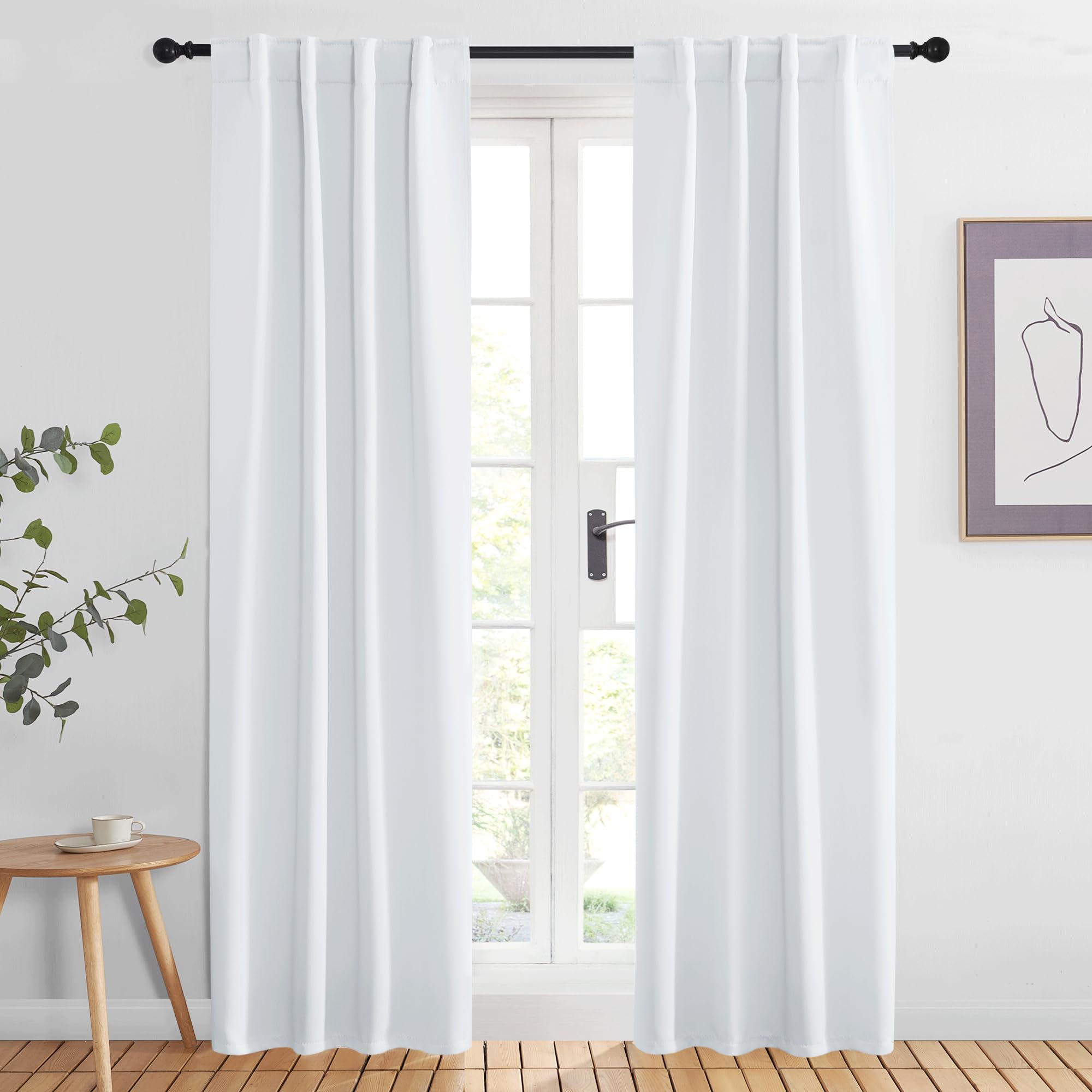 Nicetown Living Room Darkening Curtains - (Cloud Grey Color) W34 X L84, Set Of 2, Home Decor Room Darkening Thermal Insulated Drapery Panels For Office/School/Hospital Window