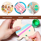 Amosfun Bunny Wooden Slices Easter Party Decorations Unfinished Wood Crafts Cutouts Wooden Easter Rabbit Party Decoration Easter