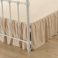 Tufted Dot Bed Skirt Full Size,Ruffled Bed Skirt With Split Corners, Full Bed Skirt 14 Inch Drop, Boho Full Size Bed Skirt Camel