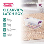 Sterilite 24-Pack Clearview Latch Box, Stackable Storage Organizer Bins For Home, 6 Quart