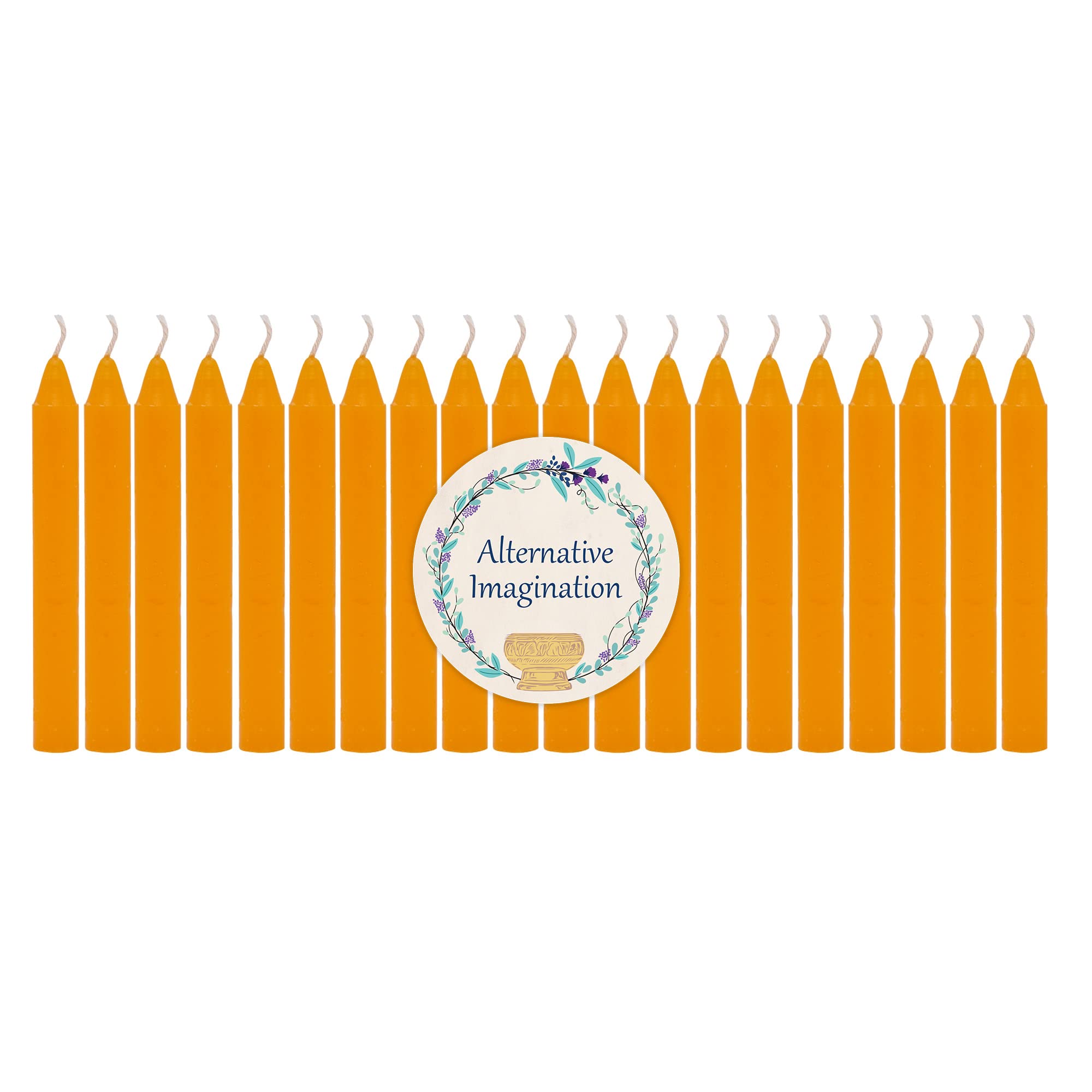 Set of 20 Orange, Unscented, 4 Inch Tall Chime Candles (Altar, Spell)
