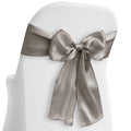 Lann's Linens - 100 Elegant Satin Wedding/Party Chair Cover Sashes/Bows - Ribbon Tie Back Sash - Silver