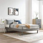 Modway Mod-6215-Gry Billie King Wood Platform Bed Frame, Gray