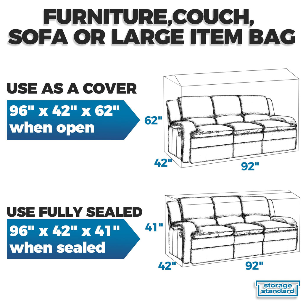 Plastic Furniture Covers For Moving - Heavy-Duty Couch Cover For Sofa, Waterproof & Dustproof Clear Moving Bags For Renovation,