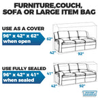 Plastic Furniture Covers For Moving - Heavy-Duty Couch Cover For Sofa, Waterproof & Dustproof Clear Moving Bags For Renovation,