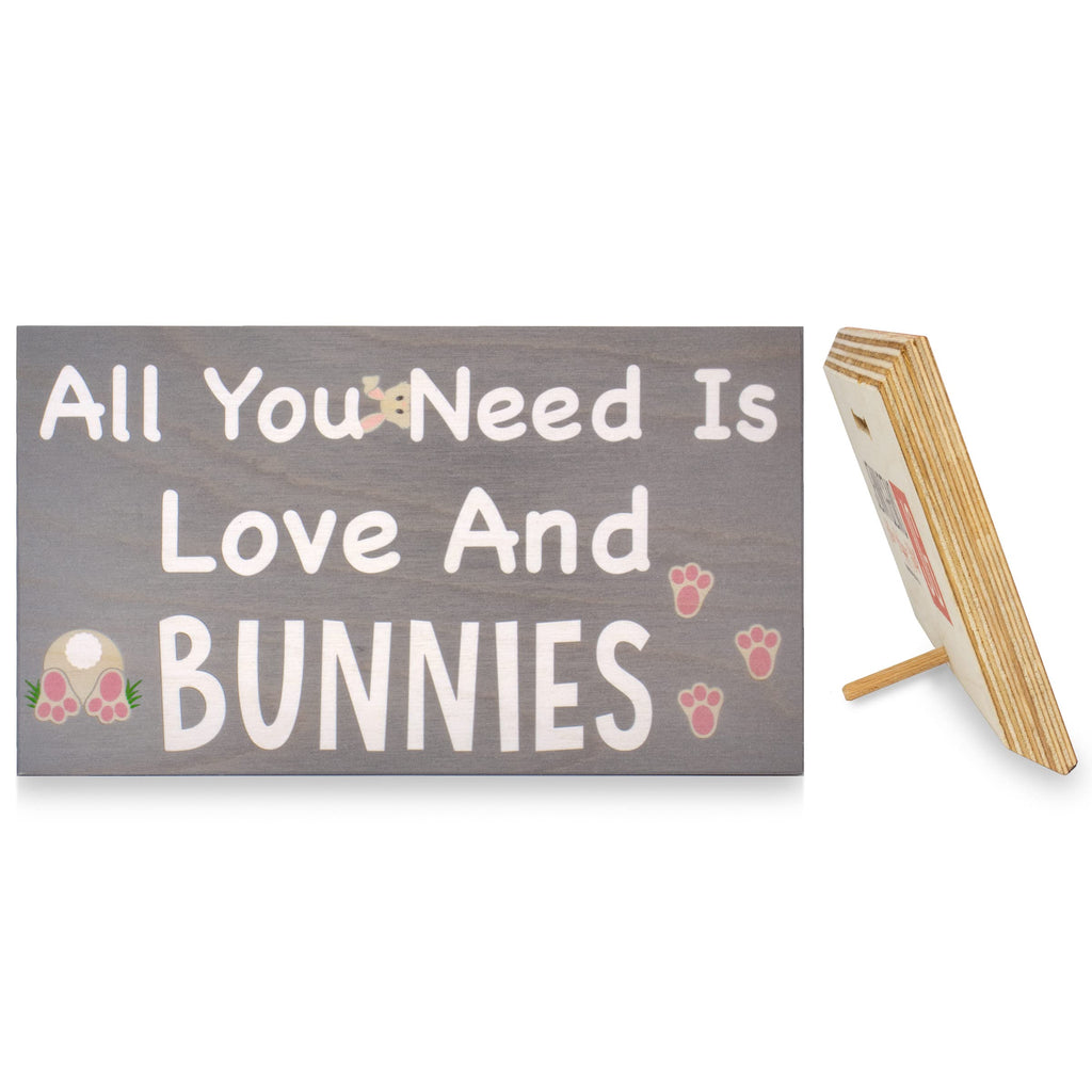 Jennygems Bunny Gift, Bunny Sign, Bunny Decor, All You Need Is Love And Bunnies, Made In Usa