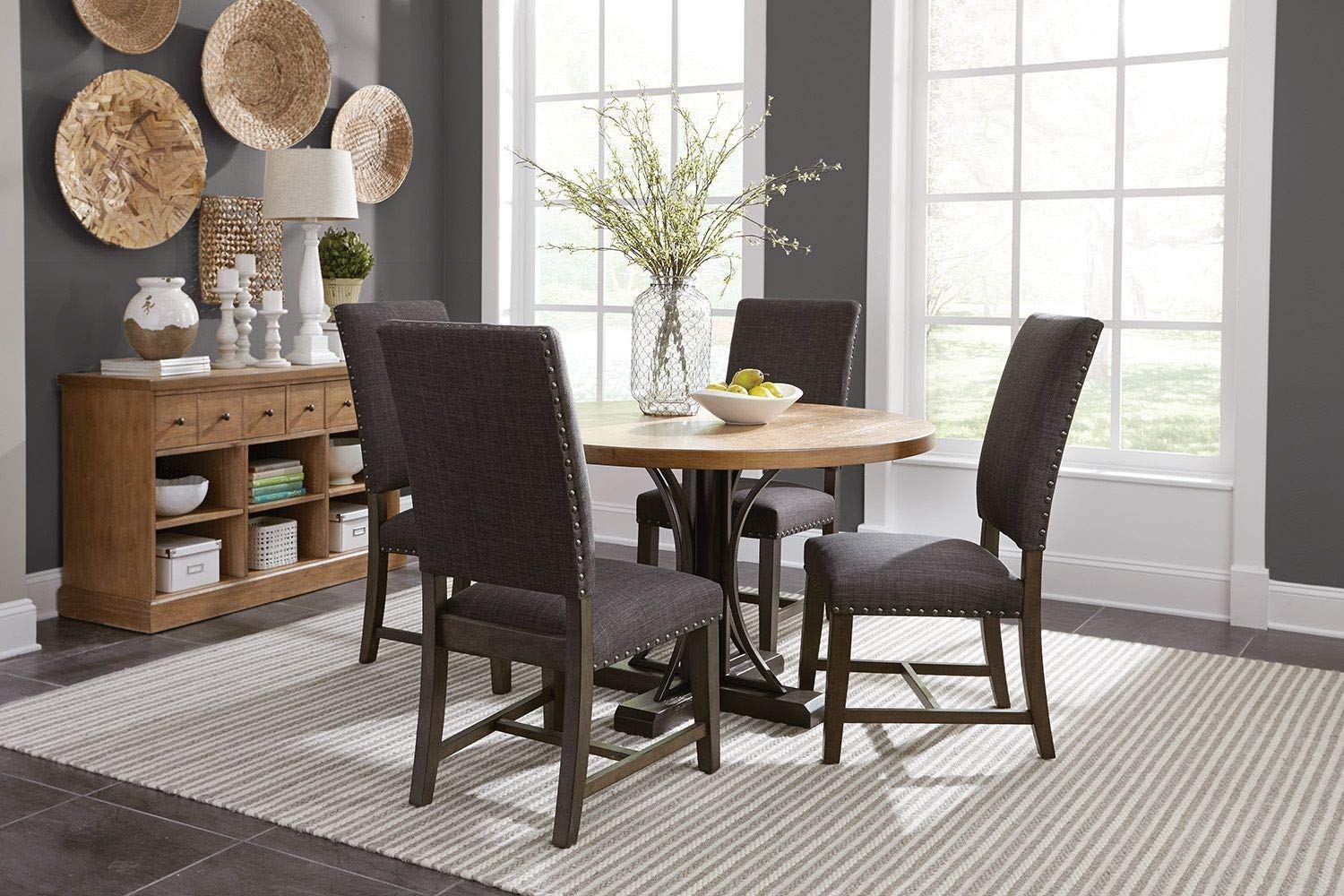 Upholstered Parson Side Chairs Warm Grey (Set of 2) 109142