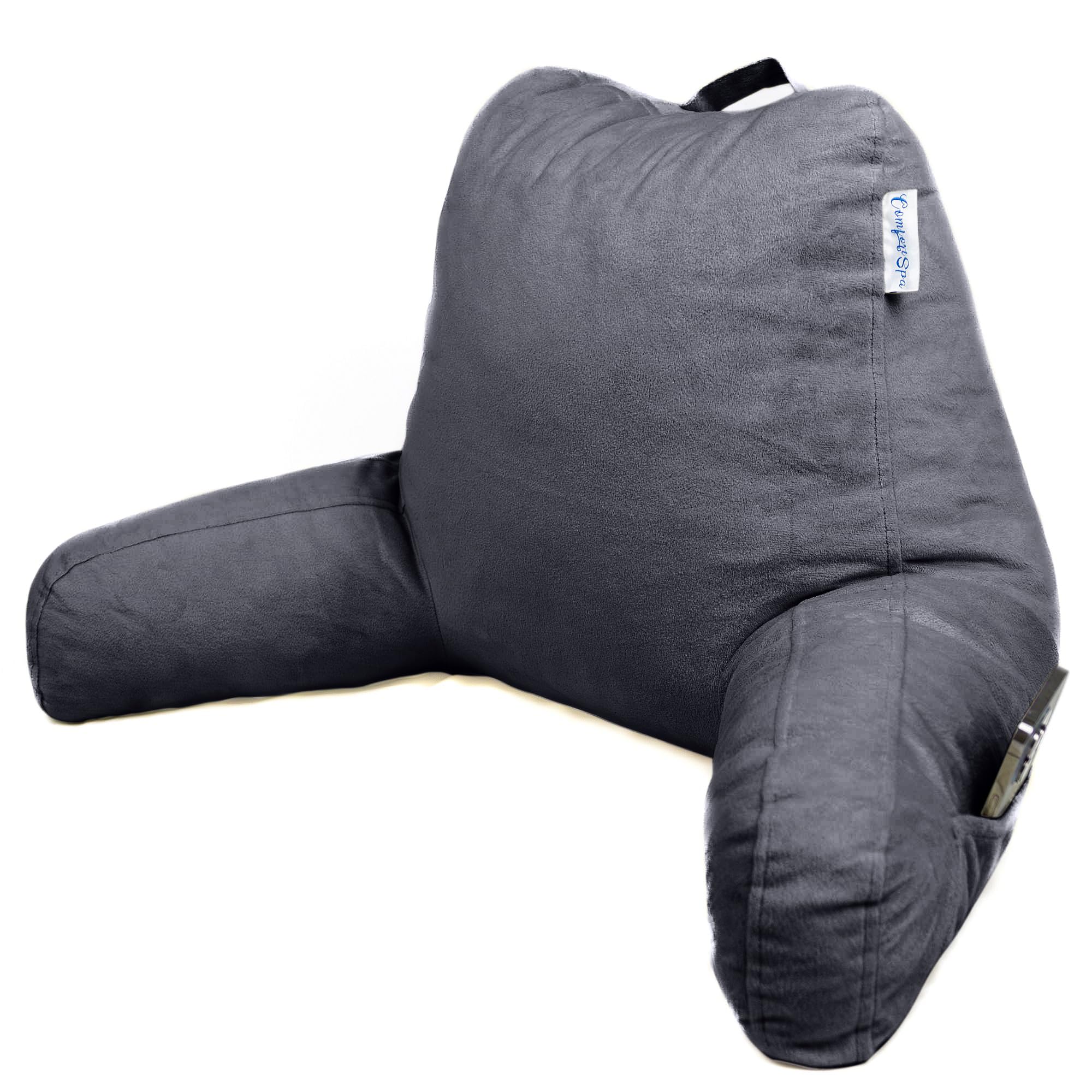 Comfortspa Reading Pillow For Bed Adult Size, Back Rest Pillow With Arms, Pockets And Washable Cover; Use As A Back Pillow For B