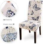 Searchi Dining Room Chair Covers Set Of 4, Stretch Printed Parsons Chair Slipcovers Spandex Removable Washable Kitchen Chair Protector Cover For Dining Room, Hotel, Ceremony (Butterfly Pattern)
