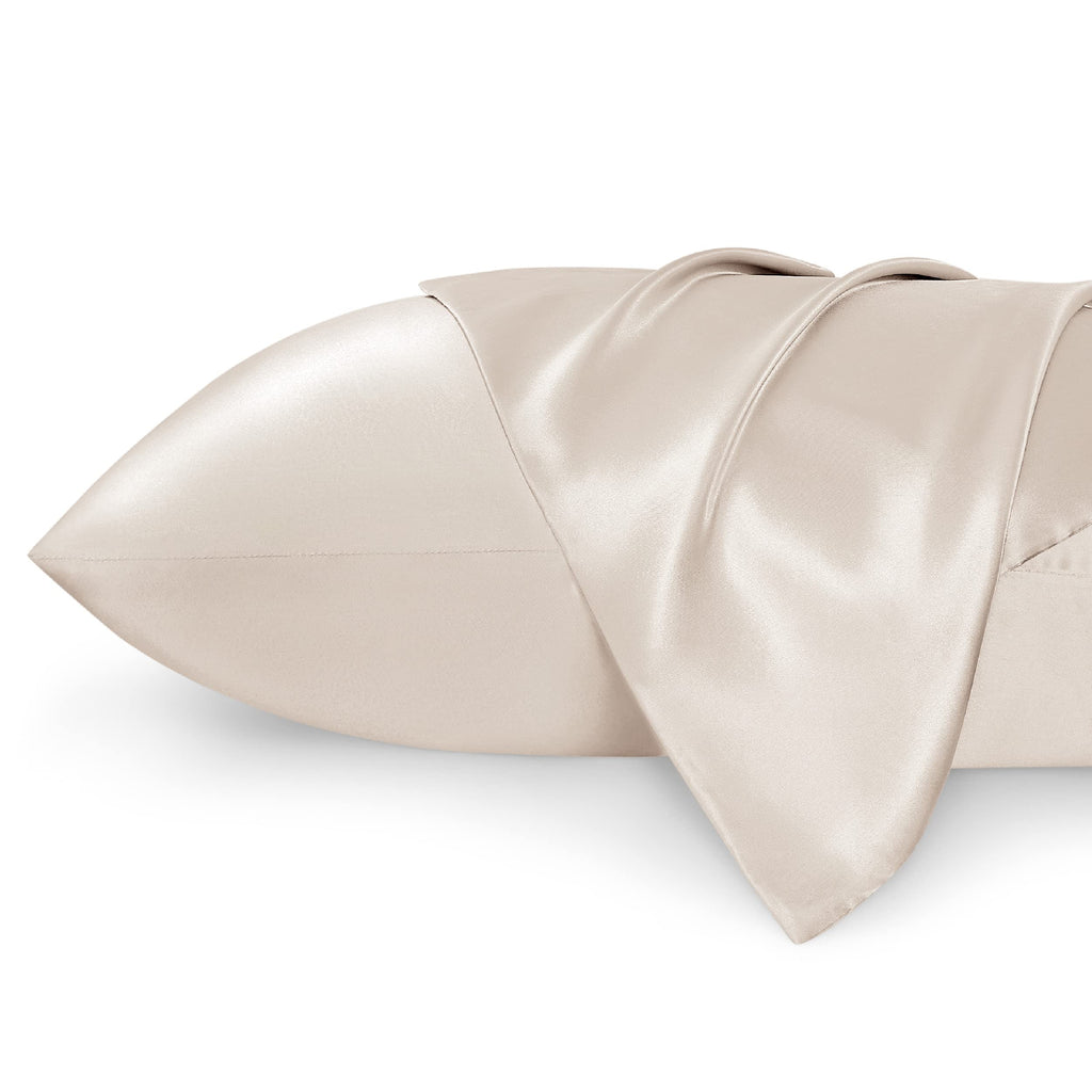 Bedsure King Size Satin Pillowcase Set Of 2 - Beige Silky Pillow Cases For Hair And Skin 20X36 Inches, Pillow Covers With Envelo