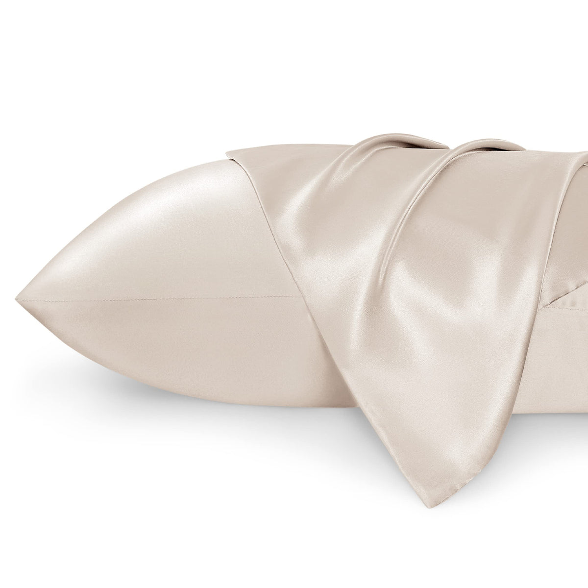 Bedsure King Size Satin Pillowcase Set Of 2 - Beige Silky Pillow Cases For Hair And Skin 20X36 Inches, Pillow Covers With Envelo