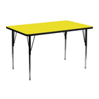 Flash Furniture 24x48 Yellow Activity table, 24" W x 48" D x 30.25" H