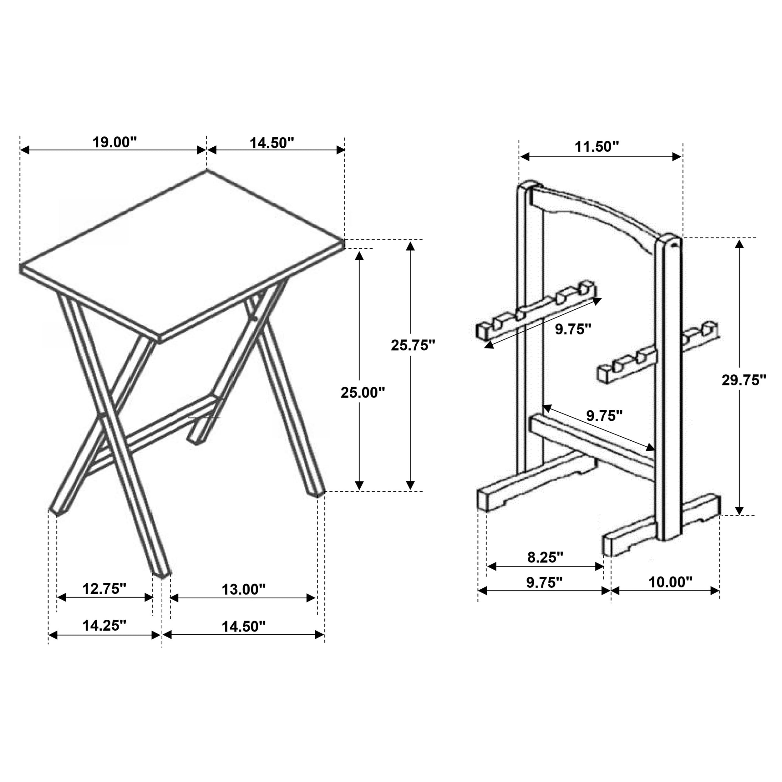 Coaster Donna TV Tray Table Set