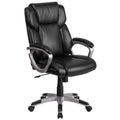 Flash Furniture Carolyn Mid-Back Black Leathersoft Executive Swivel Office Chair With Padded Arms
