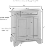 Crosley Furniture Lafayette Stone Top Small Portable Rolling Kitchen Island Storage Cart, Microwave Stand, White