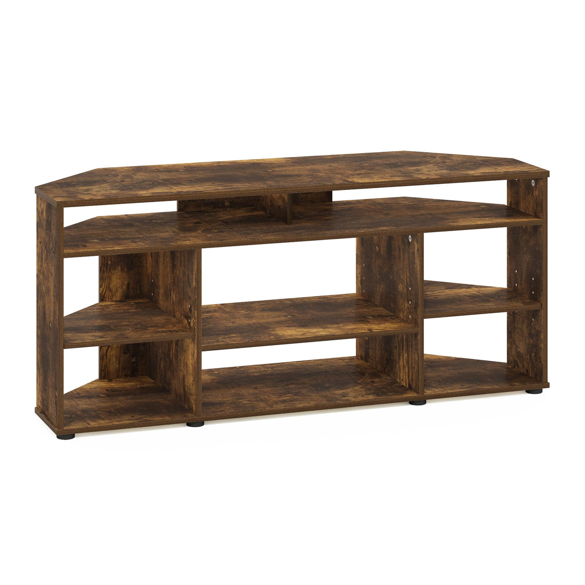 Furinno Jensen Corner Tv Stand Tv Up To 55 Inches, Amber Pine