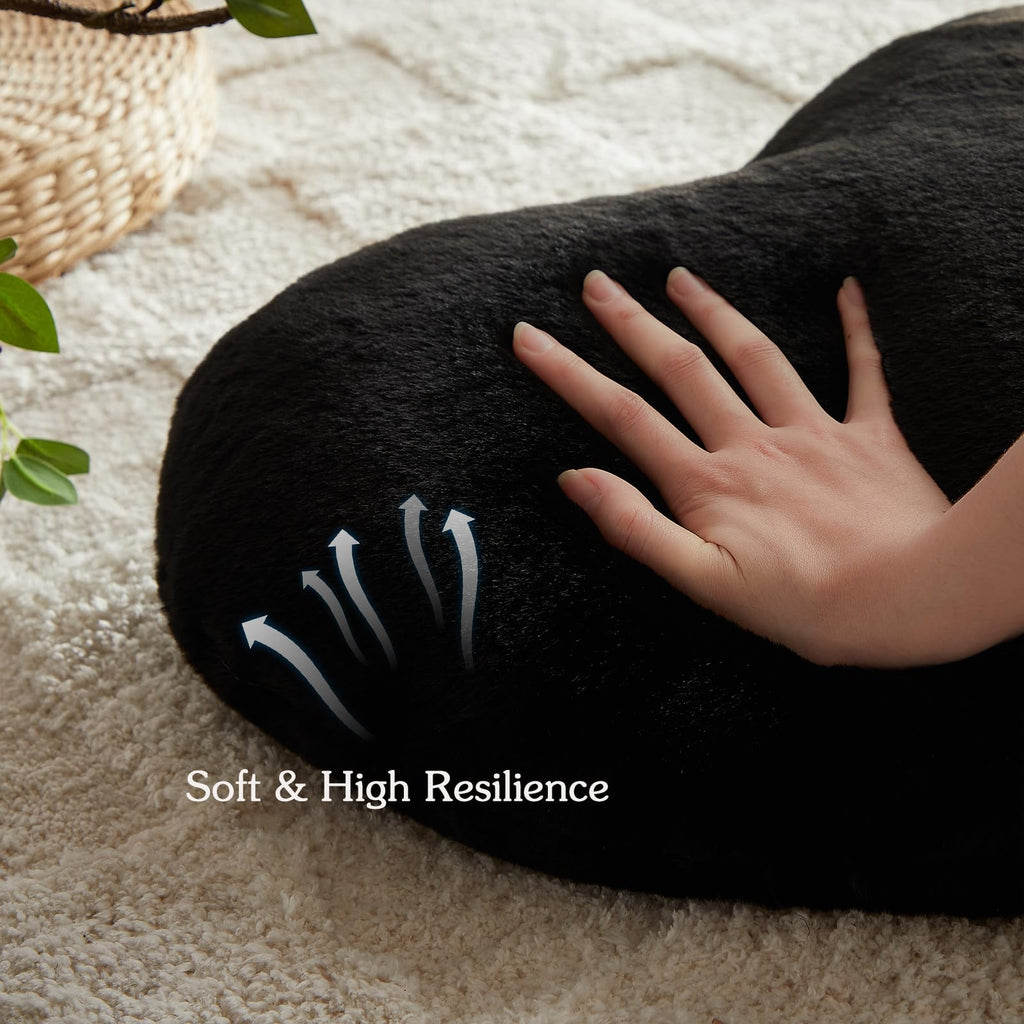 Easttree Heart Pillows, Black Heart Shaped Pillows, Ultra Soft Extra-Large Fluffy Pillows, Love Throw Pillows Gifts, Women Girls