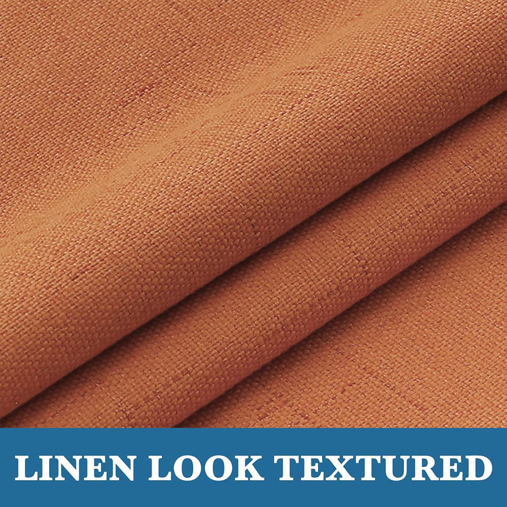 H.Versailtex Linen Blackout Curtains Durable Thick Textured Linen Look 100% Blackout Patio Door Curtain Anti Rust Grommet Extra