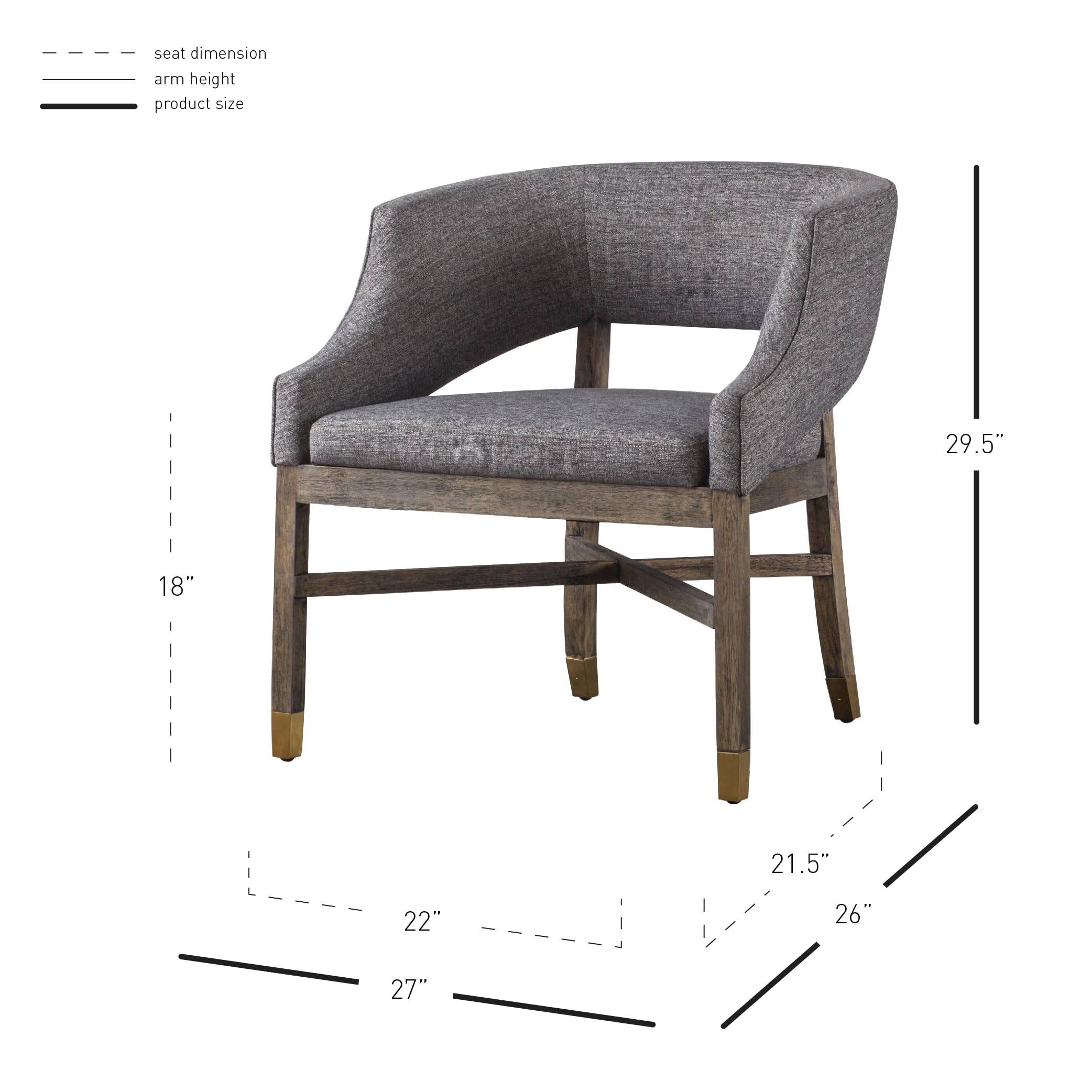 New Pacific Direct Sebastian Fabric Dining Chairs, Century Gray