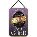 Open Road Brands Harry Potter I Solemnly Swear Hanging Wood Wall Decor - Fun Harry Potter Sign for Kids' Bedroom or Movie Room