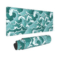 Large Mouse Pad Design With Japanese Green And White Great Wave, Gaming Mousepad Table Mat Cute Funny For Women Gifts, Xl Big Fu