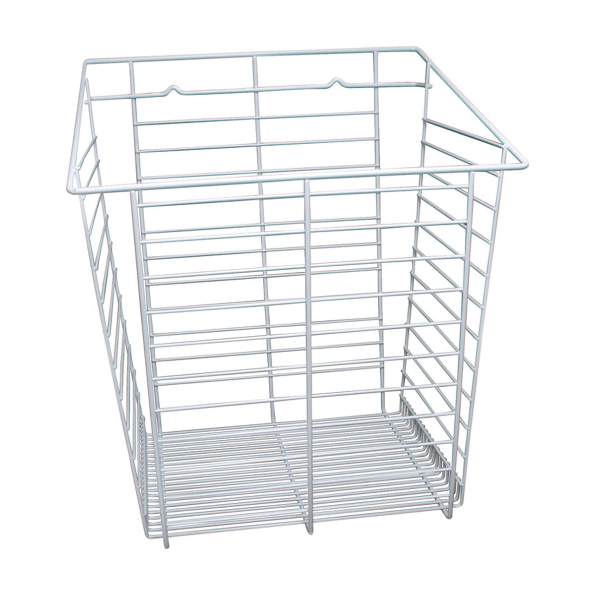 Brixwell Wire Laundry Hamper, Slanted HookOn 15 7/16 x 17 x 17 Width, 15 7/16 Depth, White PowderCoated