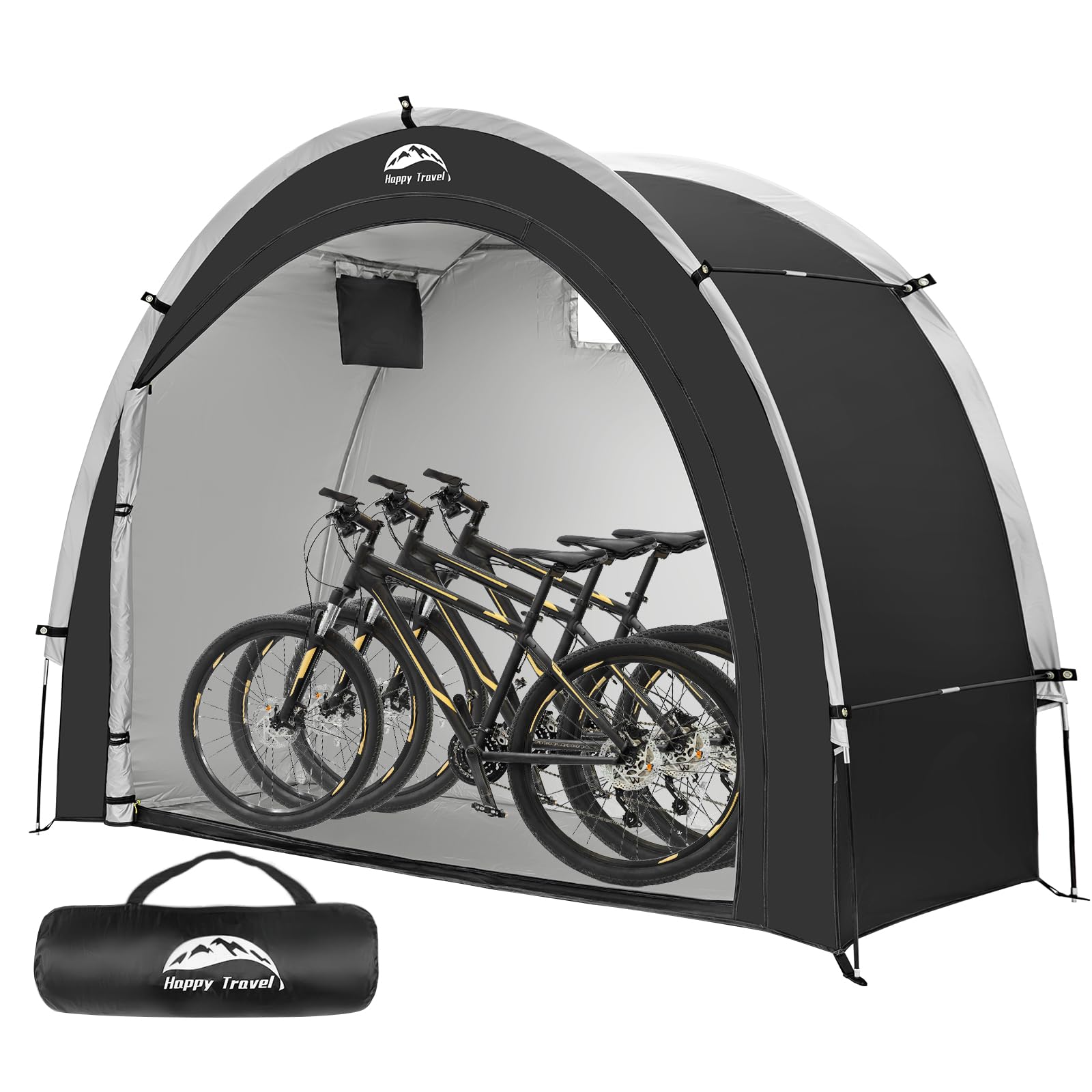 Happy Travel Bike Storage Tent Shed, Outdoor Waterproof Bicycle Covers Shelter With Window For 2/3/4/6 Bikes,Oversized Outside P