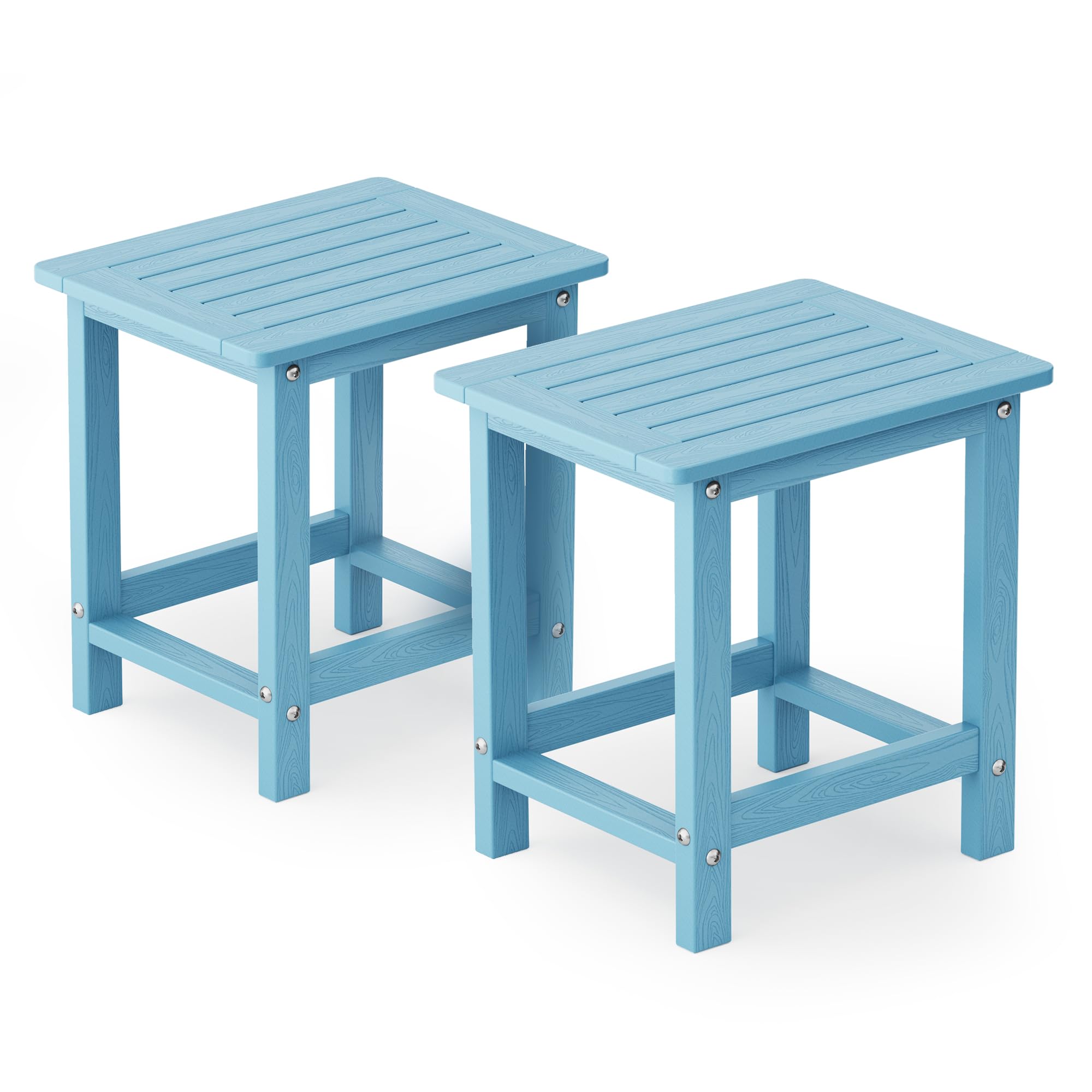 Yefu Small Table Set Of 2 Side Tables Outdoor Coffee Table For Patio Living Room Bedroom(Blue, Single Layer)