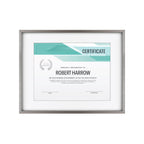 MCS Master & Co. Foundry Metal Gallery Wall Frame, Dark Silver, 11 x 14 in matted to 8.5 x 11 in