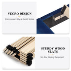 Sha Cerlin Queen Bed Frame/Velvet Upholstered Platform Bed Frame With Headboard/Strong Wood Slats Support/Mattress Foundation/No Box Spring Needed - Dark Blue