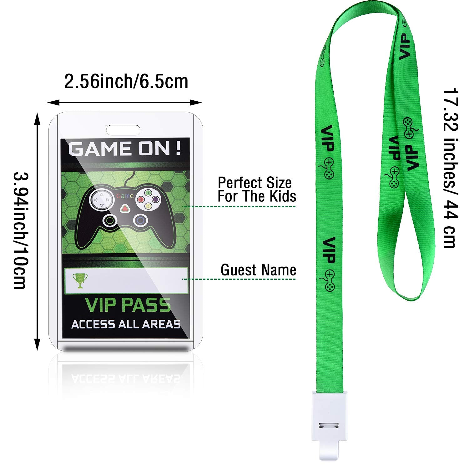 16 Pieces Video Game Party Favors Gamer Party Favors Video Game Vip Pass Holder Tickets Gamer Party Vip Pass Lanyards For Game T