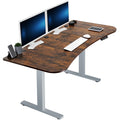 VIVO Electric 63 x 32 in Rustic Standing Desk, Memory Height Adjustment, 1B Series, Holds 220 lbs, Vintage Brown Top Gray Frame,