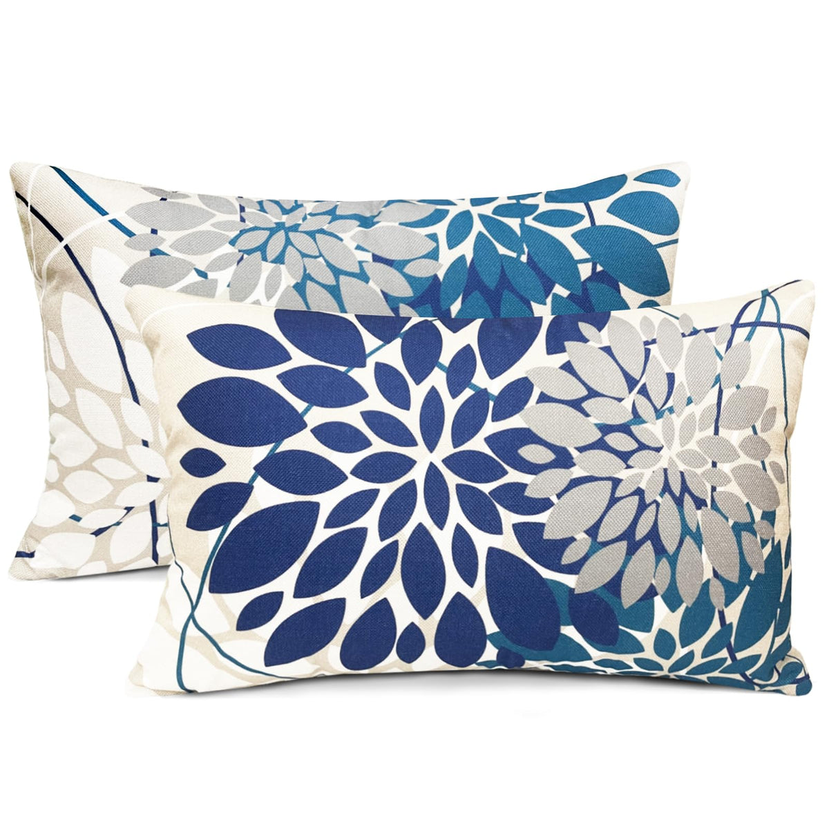 Blue Decorative Throw Pillow Covers 12x20 Inch Pillow Covers for Couch Living Room Bedroom Car Outdoor.Modern Sofa Throw Pillow 