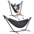 Suncreat 2-In-1 Hammocks Convertible Portable Double Hammock With Stand Included, Outdoor Hammock And Stand, Patent Pending, Dar