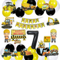 Fi  Flick In 47 Pcs Jcb Construction 7Th Birthday Decoration Set Of Happy Birthday Cardstock Paper Banner Transport Theme Dump 