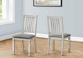 Monarch Specialties I 1256 Dining Chair, 38' Height, Set of 2, Side, Antique Grey, Grey Fabric, Transitional