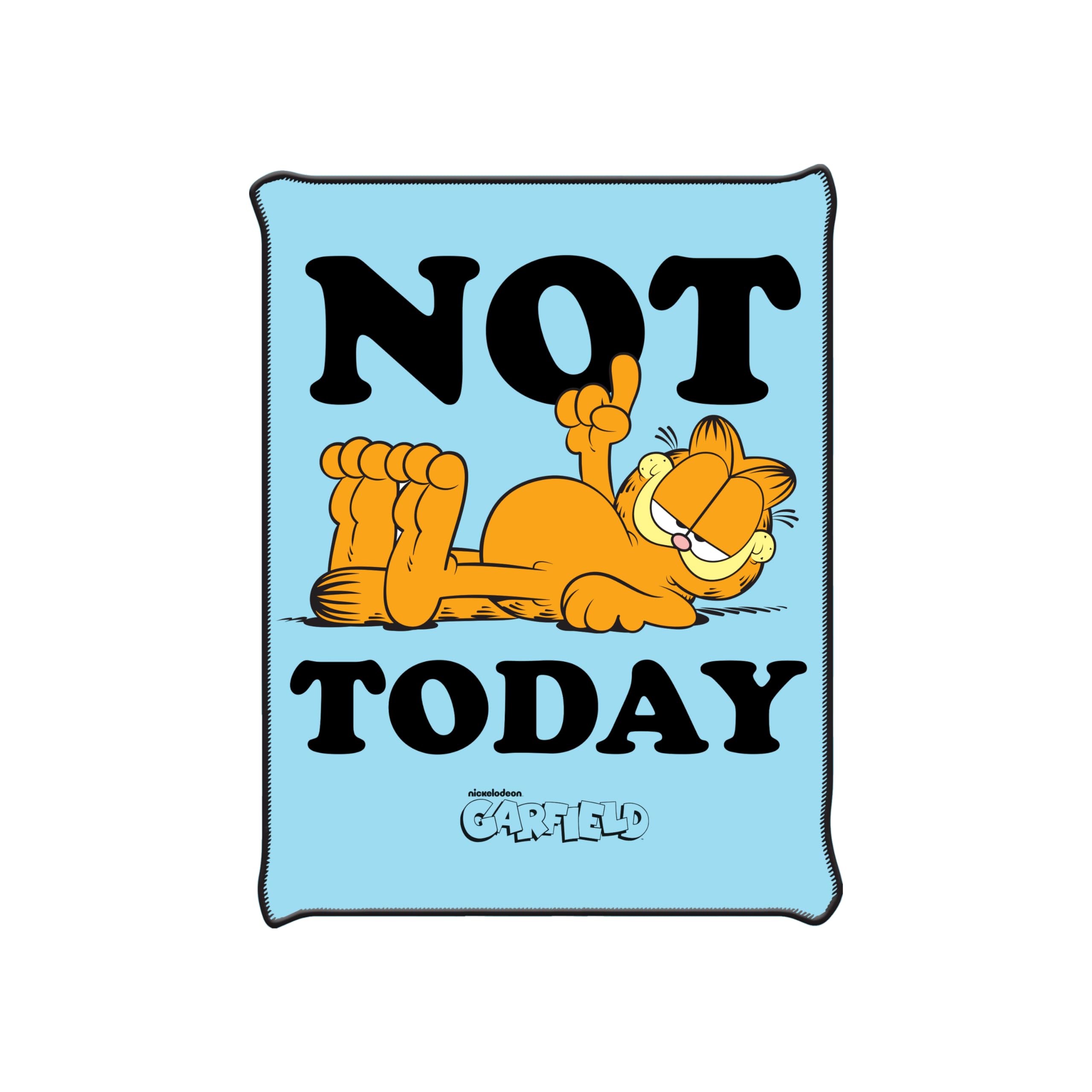Silver Buffalo Garfield Not Today 45' X 60' Fleece Throw, Soft And Cozy Blanket, 185 Gsm