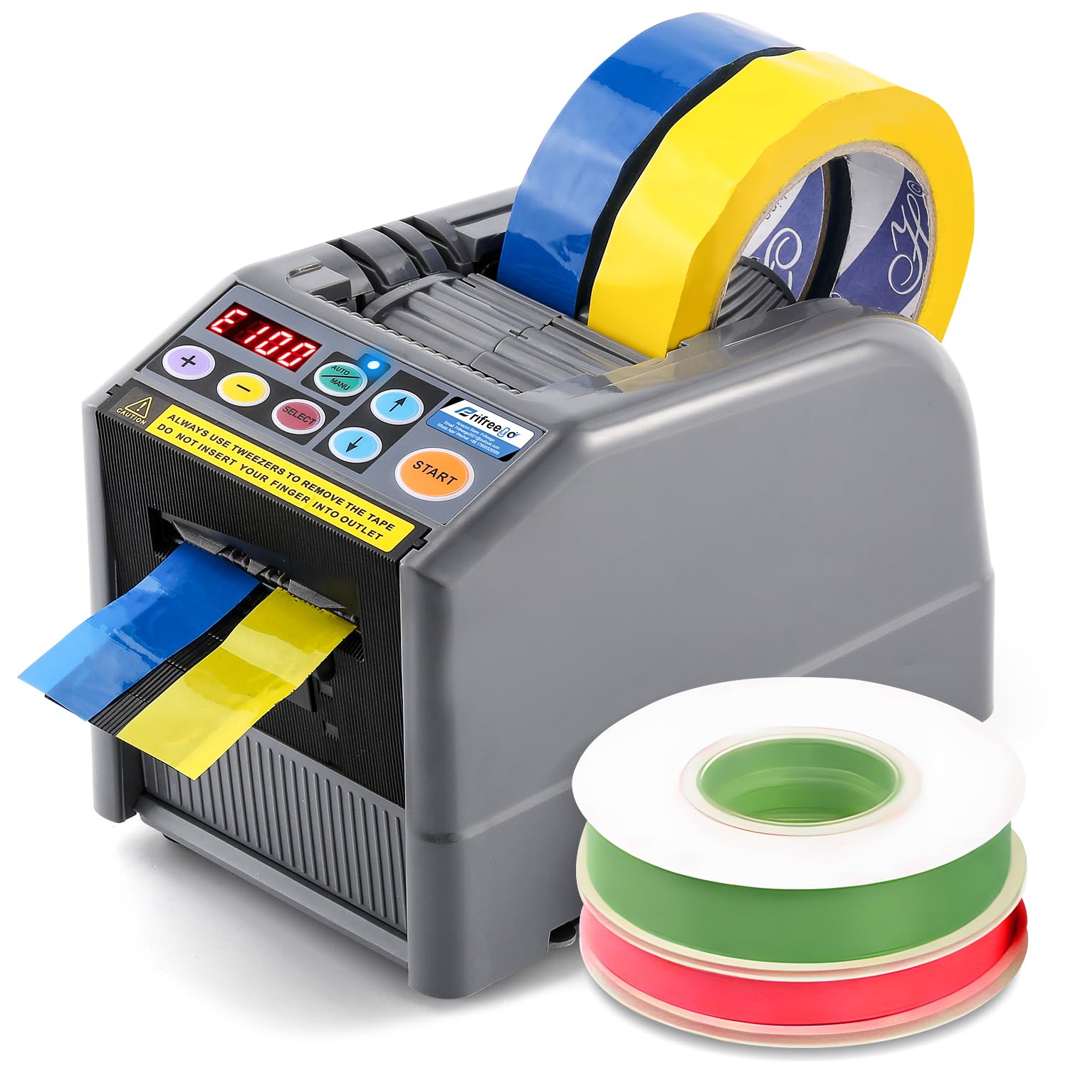 Frifreego Automatic Tape Dispenser, Electric Ribbon Cutting Machine, Upgraded Silicone Wheel For 6-60Mm Width Tape/Ribbon, Max.