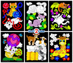 Stuff2Color Baby Animals - Pack Of 6 Fuzzy Velvet Coloring Posters