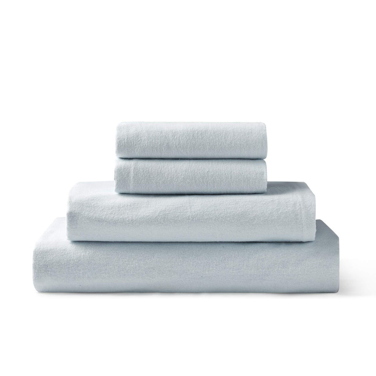 Brielle Home Flannel Sheet Set Cotton Soft Warm & Cozy Modern Chic With Elastic Deep Pockets, Full, Ballad Blue