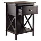 Ergode Claire Curved Nightstand - White | Versatile Bedroom Accent Table | Pull-Out Drawer & Bottom Shelf | (23419-VV)