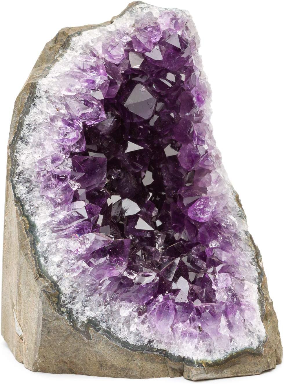 DesertUSA Uruguayan Amethyst Crystal Clusters Cut Base from Basalt Plus, Bonus Mineral Included (1 to 1.5 lbs, Deep Purple Ameth