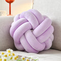 Vbgya Knot Ball Pillow, Round Decorative Throw Pillows Cushion, 11 Inch Lilac Soft Plush Knotted Pillows Pillow, Modern Home Thr