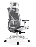 Innowin Berlin Ergonomic High Back Chair For Office & Home With Seat Slider Mechanism & Aluminum Base (Grey White, Nylon)| 3 Yea